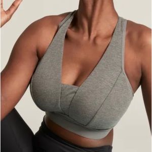 Bravissimo Non-Wired, Light Support Sports Bra, Jersey Material, Gray, UK 36FF-G
